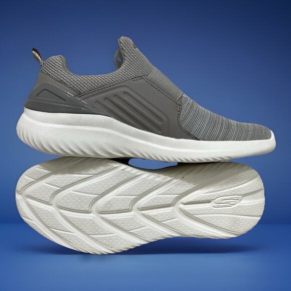 Skechers Mens Sz 10 Gray Slip On Sneakers Stretch Fit Bounder 2.0 Balmore Taupe - Picture 4 of 9